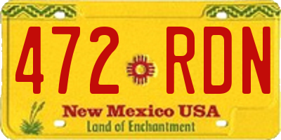 NM license plate 472RDN