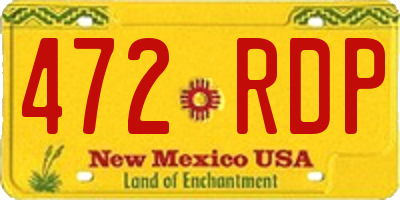 NM license plate 472RDP
