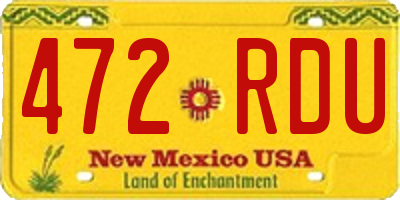NM license plate 472RDU