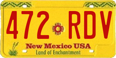 NM license plate 472RDV