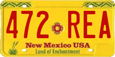 NM license plate 472REA
