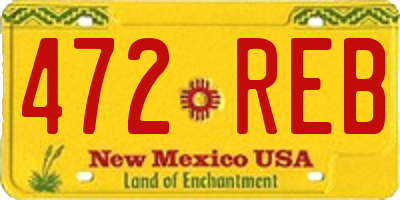 NM license plate 472REB