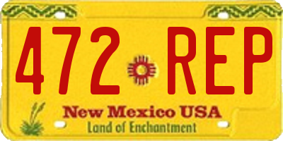 NM license plate 472REP