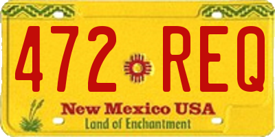 NM license plate 472REQ