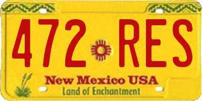 NM license plate 472RES