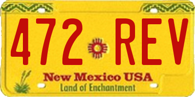 NM license plate 472REV