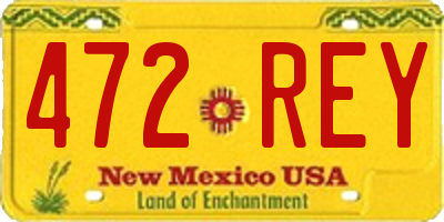 NM license plate 472REY