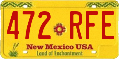 NM license plate 472RFE