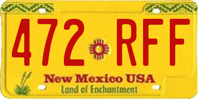NM license plate 472RFF