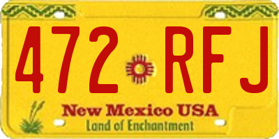 NM license plate 472RFJ