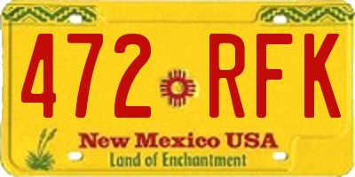 NM license plate 472RFK