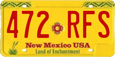 NM license plate 472RFS