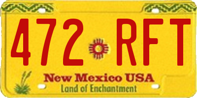 NM license plate 472RFT