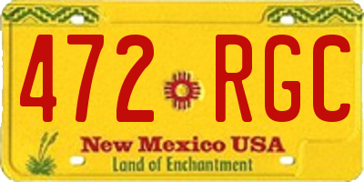 NM license plate 472RGC