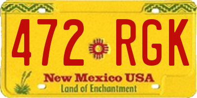 NM license plate 472RGK