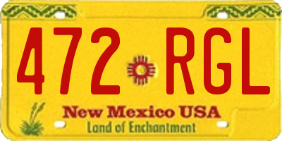 NM license plate 472RGL