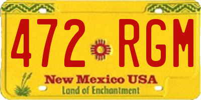 NM license plate 472RGM