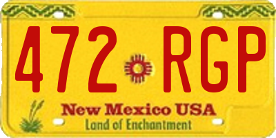 NM license plate 472RGP