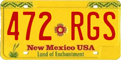 NM license plate 472RGS