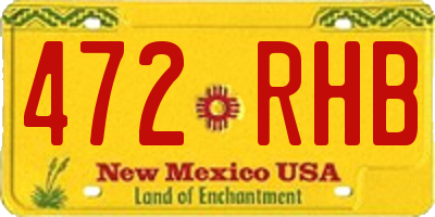 NM license plate 472RHB
