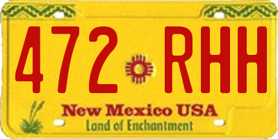 NM license plate 472RHH