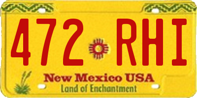 NM license plate 472RHI