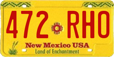NM license plate 472RHO