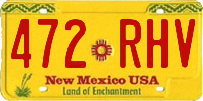 NM license plate 472RHV