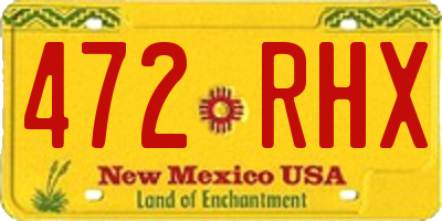 NM license plate 472RHX