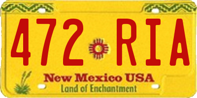 NM license plate 472RIA