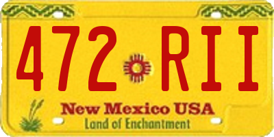 NM license plate 472RII