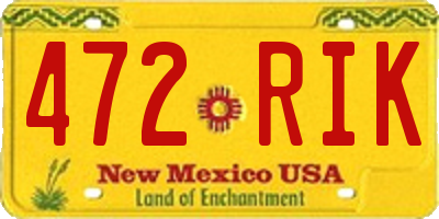NM license plate 472RIK