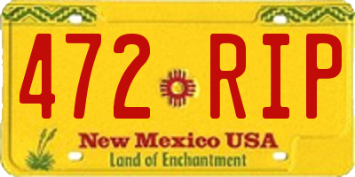 NM license plate 472RIP