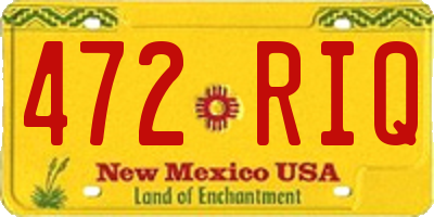 NM license plate 472RIQ