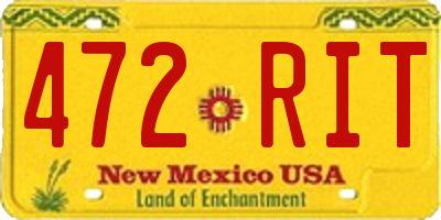 NM license plate 472RIT