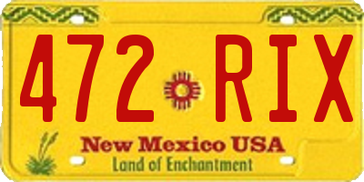 NM license plate 472RIX