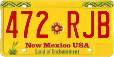 NM license plate 472RJB