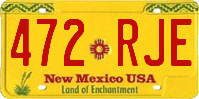 NM license plate 472RJE