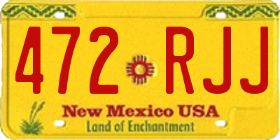 NM license plate 472RJJ