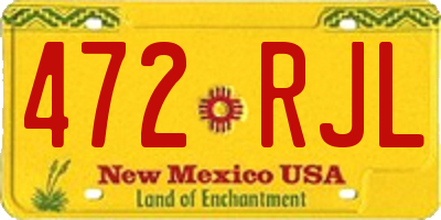 NM license plate 472RJL