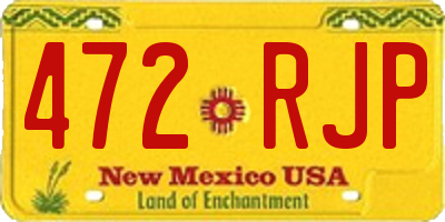 NM license plate 472RJP
