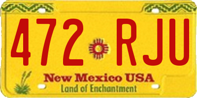 NM license plate 472RJU