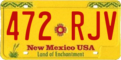 NM license plate 472RJV
