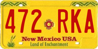NM license plate 472RKA
