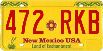 NM license plate 472RKB