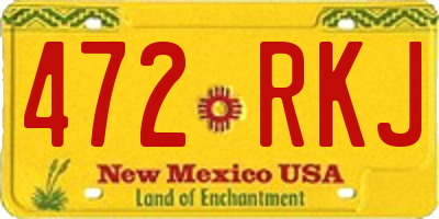 NM license plate 472RKJ