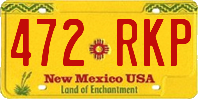 NM license plate 472RKP