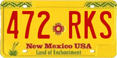 NM license plate 472RKS