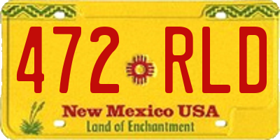NM license plate 472RLD