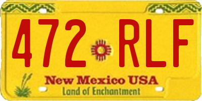 NM license plate 472RLF